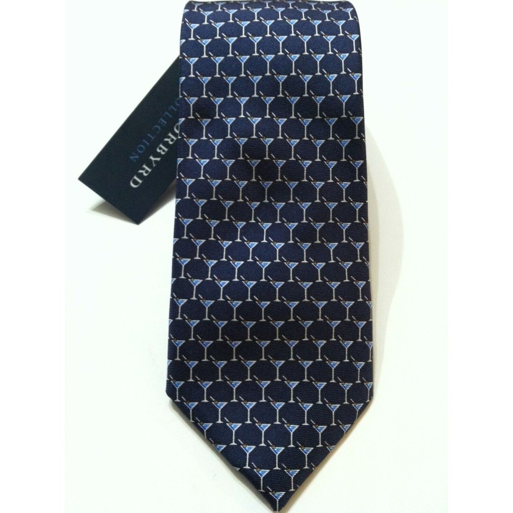 TAILORBYRD MENS NEW NAVY 100%SILK CLASSIC NECK TIE WIDTH: 3"